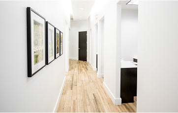 Hallway inside Downtown Dental Design office