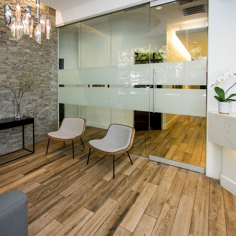 Downtown Dental Design waiting room in downtown Austin, TX